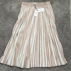 Reiss stripe pleated midi skirt NWT
